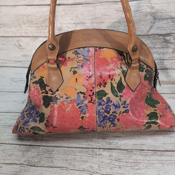 Patricia Nash Leather Poppy Shoulder Bag Floral Large - Picture 5 of 14